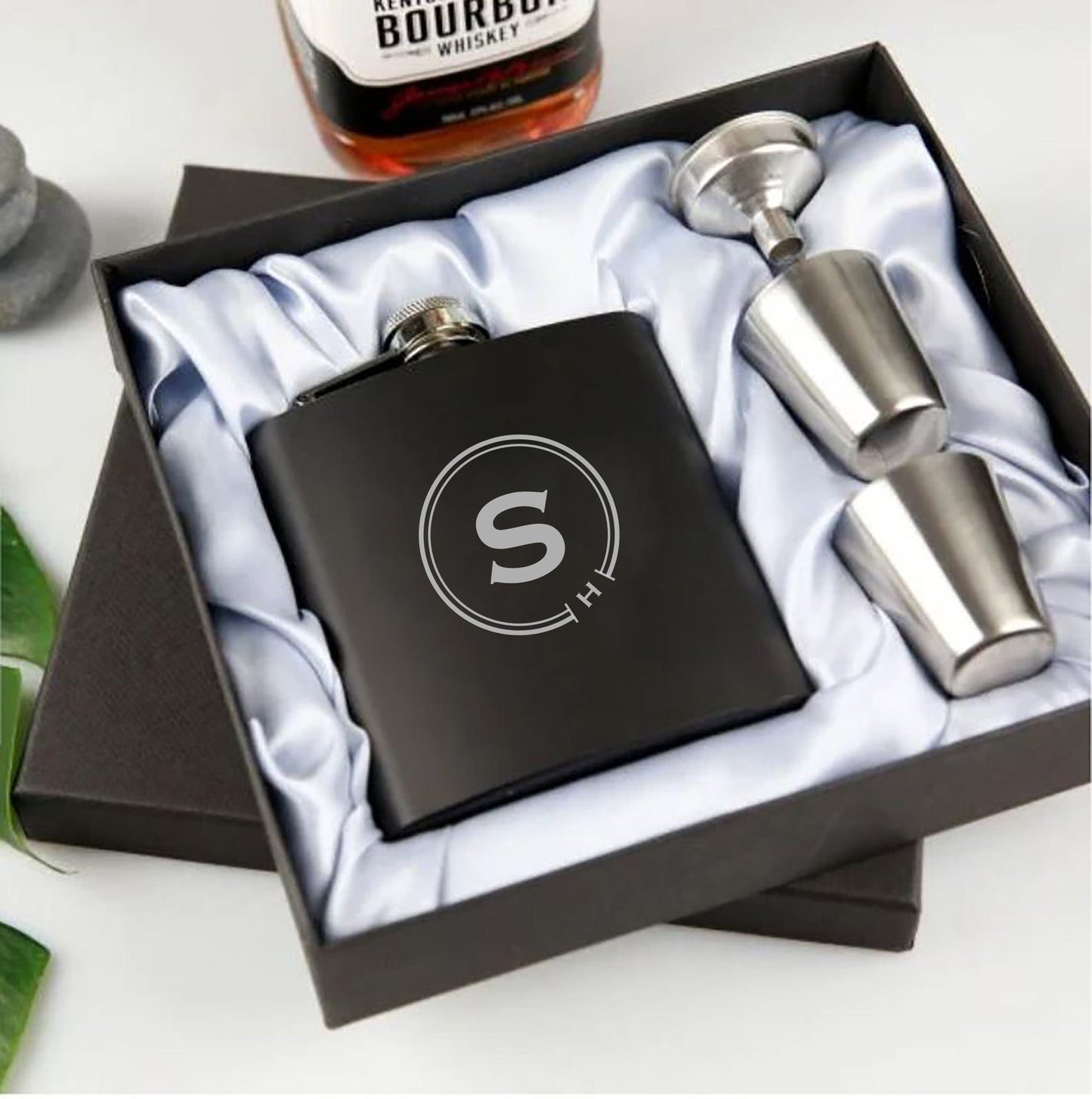 The Henley Hip Flask / Shot Glass Set (Engagement/Wedding/Anniversary)