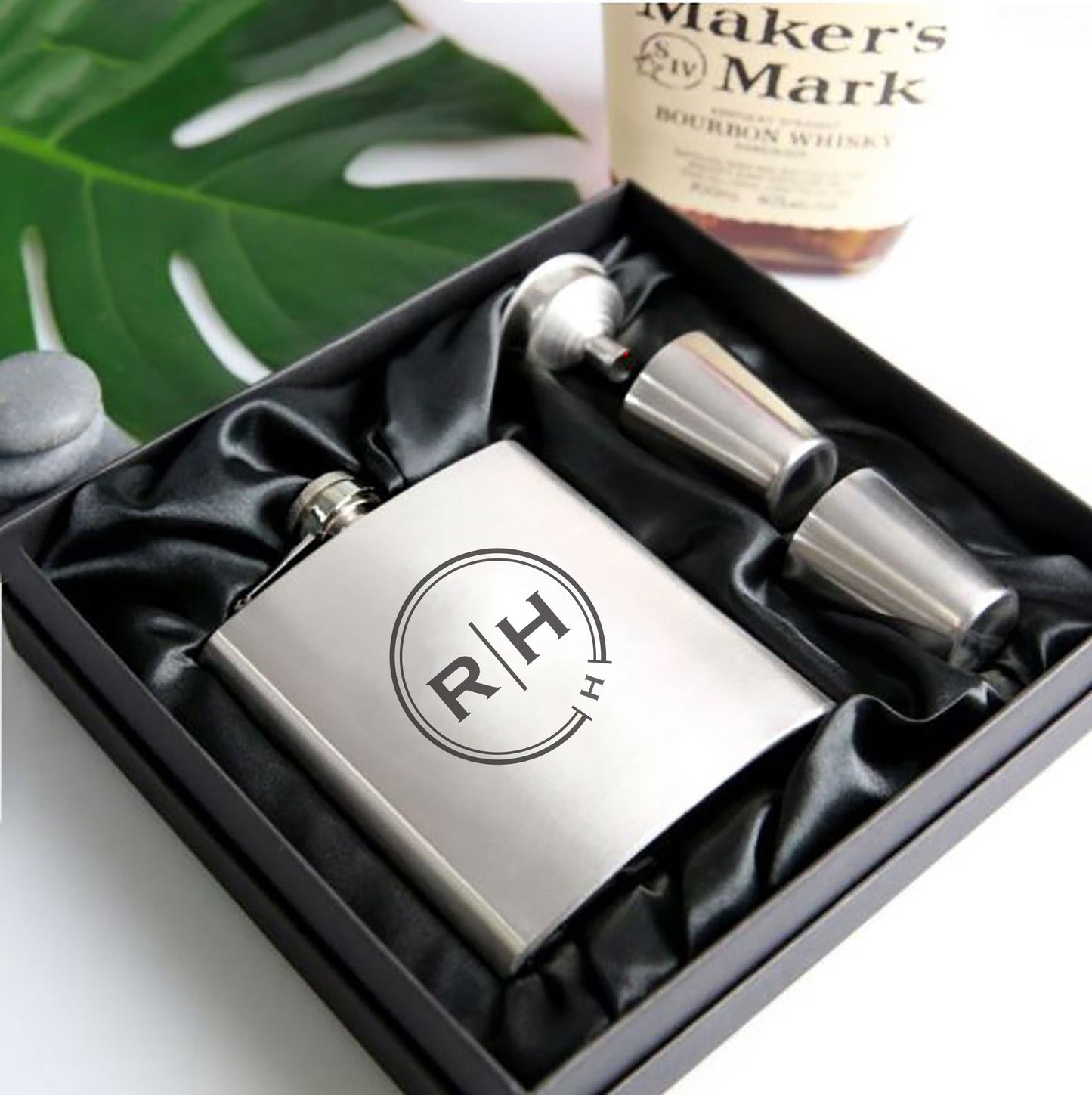 The Henley Hip Flask / Shot Glass Set (Engagement/Wedding/Anniversary)