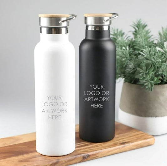 The Coolum Water Bottle 650 mls with Wooden Lid (Corporate/Sport)